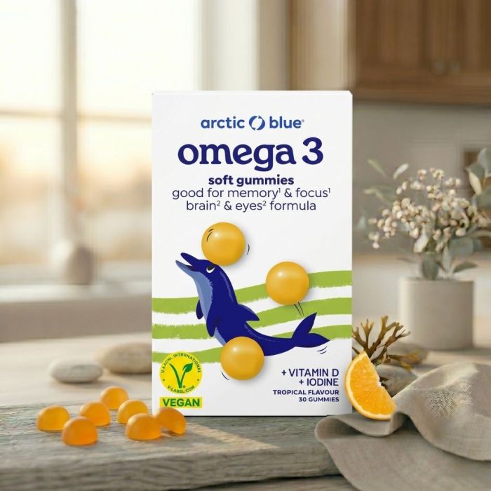Kids omega-3 gummies algenolie vitamine D3 & jodium (Arctic Blue) 30st Kids omega-3 gummies algenolie vitamine D3 & jodium (Arctic Blue) 30st