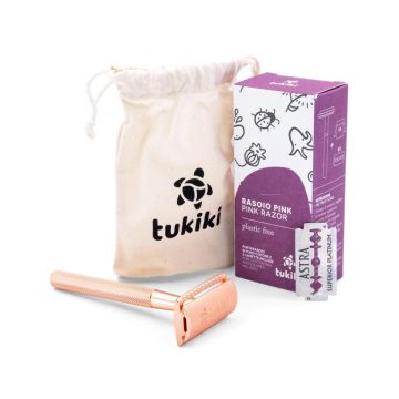 Safety Razor Set Plastic Free Pink (Tukiki)