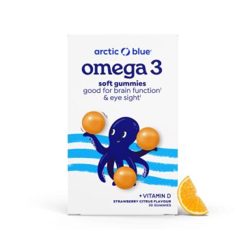 Kids Omega-3 gummies DHA & EPA vitamine D3 (Arctic Blue) 30st