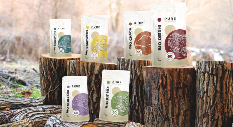 Pure Mushrooms paddenstoelsupplementen - biologisch, vegan en hoge kwaliteit!